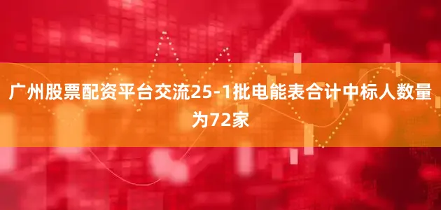 广州股票配资平台交流25-1批电能表合计中标人数量为72家